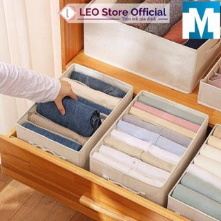 Túi vải đựng quần áo chia ngăn Hộp đựng quần jean áo sơ mi ngăn chia tủ cho bé sắp xếp tủ đồ gọn gàng Leos