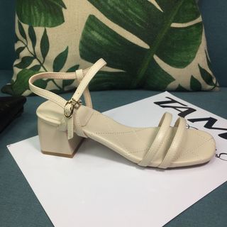 Sandal gót vuông 5cm 2 quai ngang CG0029