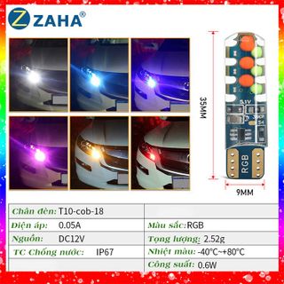 Đèn xi nhan RGB T10 7 màu gắn ô tô xe máy