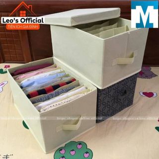 Túi vải đựng quần áo chia ngăn Hộp đựng quần jean áo sơ mi ngăn chia tủ cho bé sắp xếp tủ đồ gọn gàng Leos