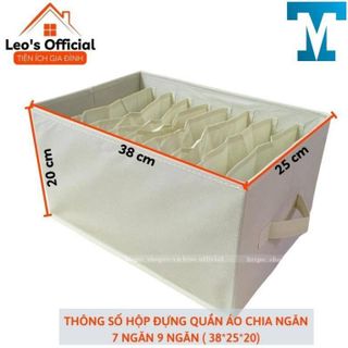 Túi vải đựng quần áo chia ngăn Hộp đựng quần jean áo sơ mi ngăn chia tủ cho bé sắp xếp tủ đồ gọn gàng Leos