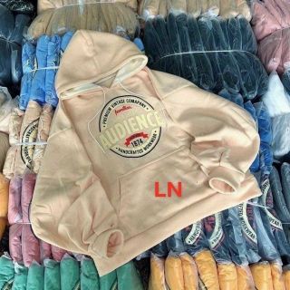 Áo hoodie tay phồng in chất thun nỉ logo in Audience form dưới 68kg