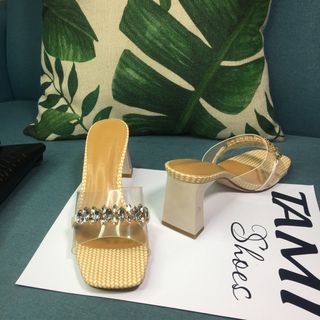 Dép guốc nữ quai trong đính hoa đá CG0036