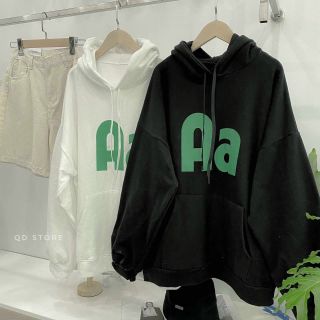 Áo hoodie tay phồng in chất thun nỉ logo in Aa form dưới 68kg