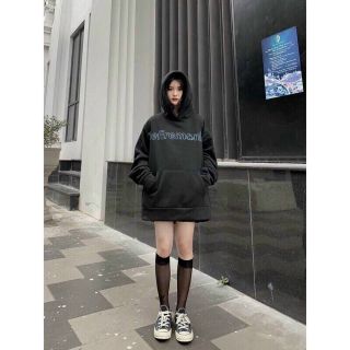 Áo hoodie tay phồng chất thun nỉ logo in efiremonley form dưới 70kg