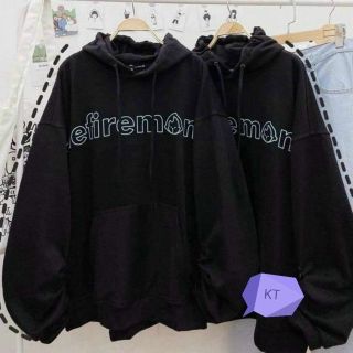 Áo hoodie tay phồng chất thun nỉ logo in efiremonley form dưới 70kg