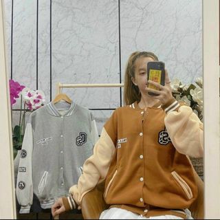 Áo khoác bomber nỉ log CS form rộng, mịn mát