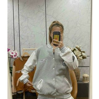 Áo khoác bomber nỉ log CS form rộng, mịn mát