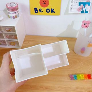 Ống đựng bút để bàn Sumi B1 3 ngăn màu trắng, lọ cắm bút cute nhựa chắc chắn
