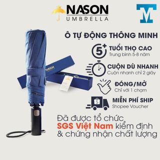 Ô dù tự động 2 chiều cao cấp, Ô gập gấp gọn, Ô che mưa chư nắng chống tia UV NASON UMBRELLA