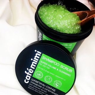 Cafe Mimi Dầu Gội Tẩy Tế Bào Chết Da Đầu Super Volume & Cleansing Shampoo Scrub xanh lá 330g