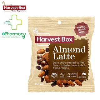 Hạt Hạnh Nhân Harvest Box Almond Latte mix trái cây sấy và socola không gluten 45g giá sỉ