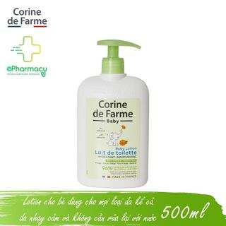Lotion cho bé CORINE DE FARME BABY LOTION làm sạch và dưỡng ẩm an toàn cho bé yêu - 500ml
