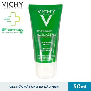 Sữa Rửa Mặt Vichy Normaderm Phytosolution Intensive Dạng Gel Làm Sạch Sâu, Giảm Nhờn 50ml