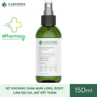 Xịt Giảm Mụn Lưng Caryophy Portulaca Body Mist giảm mụn, mờ thâm, sáng da toàn thân 150ml giá sỉ