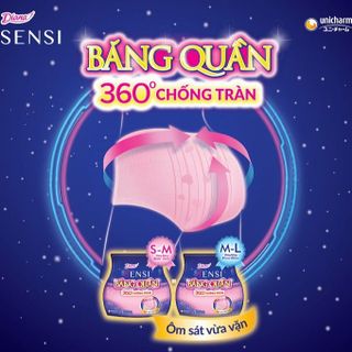 BVS Diana Ban Đêm - Băng Vệ Sinh Diana Sensi Dạng Quần Size M-L & S-M 2 Chiếc/Gói