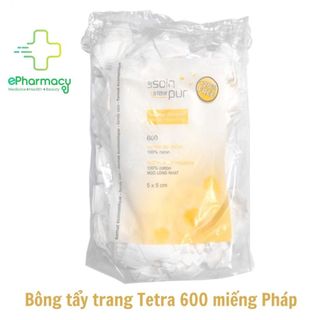 Bông Tẩy Trang Pháp Tetra LE SOIN A L’ÉTAT PUR - Khăn khô đa năng em bé 100 % Coton 600 miếng giá sỉ