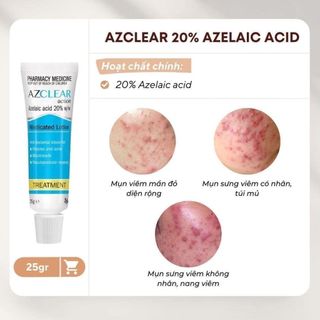 Kem dưỡng Azclear Action Medicated Lotion 20% Azelaic Acid - kem dưỡng giảm mụn mờ thâm Azclear 25g
