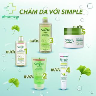 Combo Simple Tẩy trang + Sữa rửa mặt + Toner Simple (Bộ 03 món)