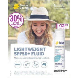 Sữa Chống Nắng Cancer Council Face Day Wear Fluid Matte Sunscreen siêu mỏng nhẹ 50ml