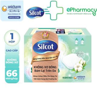 Bông tẩy trang Silcot Nhật Bản Hộp 66 miếng xanh lá - Bông Silcot Unicharm XANH LÁ 66 miếng giá sỉ