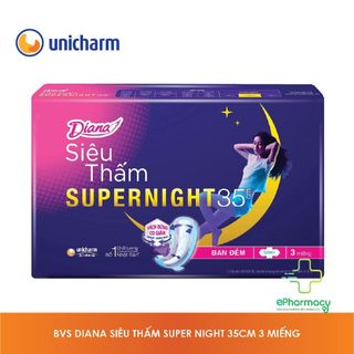 Băng vệ sinh siêu thấm Diana Super Night-Băng ban đêm 35cm 3 miếng giá sỉ