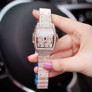 Đồng hồ mobantuo mặt vuông cánh hoa xoay