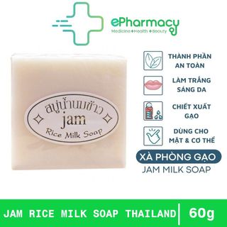 Xà Phòng Cám Gạo Và Sữa Tươi Jam Rice Milk Soap trắng da Thái Lan cho mặt và cơ thể 60g giá sỉ