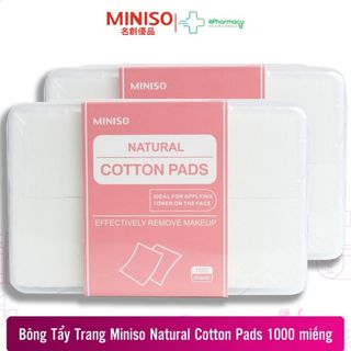 Bông Tẩy Trang Miniso Natural Cotton Pads 1000 miếng nội địa Nhật Cotton 3 lớp làm sạch da ePharmacy giá sỉ