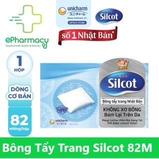 Bông tẩy trang Silcot Nhật Bản Hộp 82 miếng cao cấp - Bông Silcot Unicharm giá sỉ