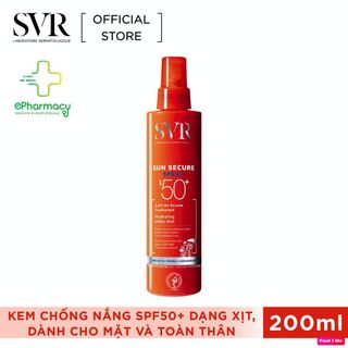 Kem Chống Nắng Dạng Xịt SVR Sun Secure Spray SPF50+ 200ml giá sỉ