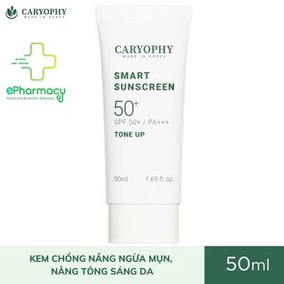 Kem Chống Nắng Caryophy Smart Tone-up Sunscreen ngừa mụn, nâng tone sáng da SPF50+ PA+++ 50ml