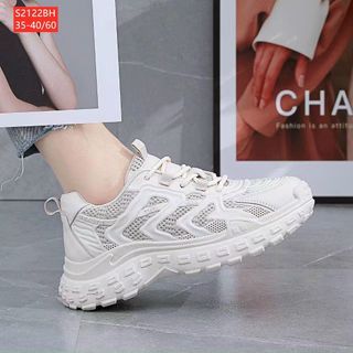 Giày thể thao nữ chất da mềm phối vải lưới thoáng khí S2122