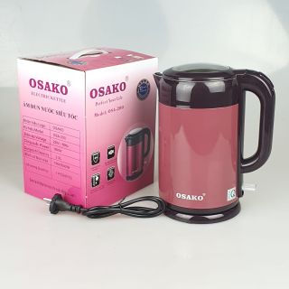 Ấm đun siêu tốc 2 lớp Inox 304 Osako OSA-200 2 lit cách điện, cách nhiệt, siêu bền