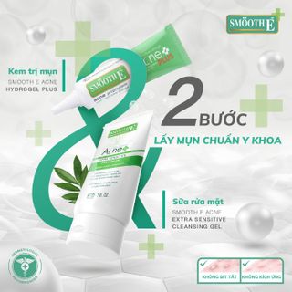 SỮA RỬA MẶT NGỪA MỤN SMOOTH E ACNE EXTRA SENSITIVE CLEANSING GEL (120ML)