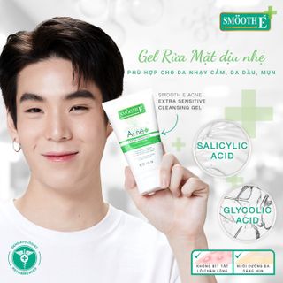 SỮA RỬA MẶT NGỪA MỤN SMOOTH E ACNE EXTRA SENSITIVE CLEANSING GEL (120ML)