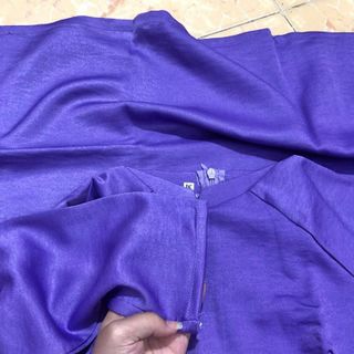 BỘ ÁO DÀI LỤA TÂY THI MÀU TÍM CÀ