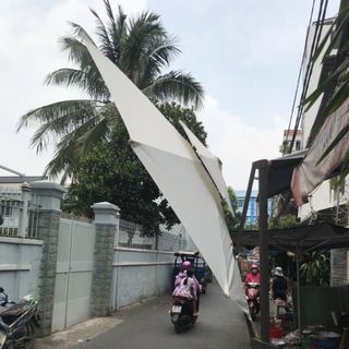 Dù hợp kim nhôm cao cấp, dù lệch tâm tròn đường kính 3m, trục xoay 360, nghiêng 180 (đã bao gồm chân đế bê tông)