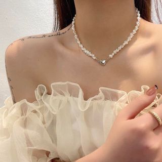 Vòng cổ Ngọc Trai Hình Trái Tim Nam Châm (cái)