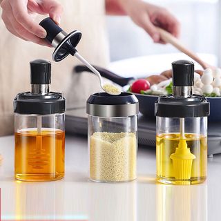 Lọ thủy tinh đựng gia vị kèm cọ quét dầu