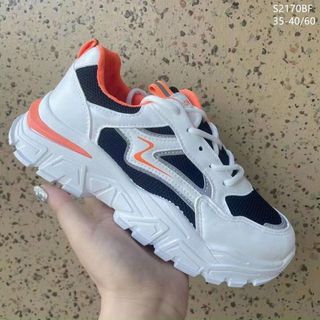 Giày thể thao nữ độn đế chất da phối vải thoáng khí sỉ giá rẻ