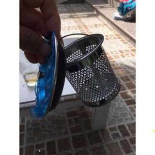 Giỏ Lọc Rác Kèm Nắp Bồn Rửa Chén Bát Inox Chống Rỉ Sét