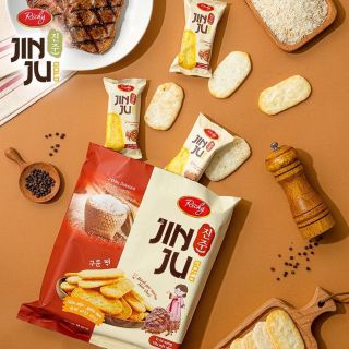 Thùng bánh gạo Richy Jinju vị Bò nướng tiêu (12 gói)