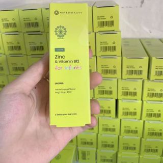 Kẽm Nutrivitality Zinc Vitamin B12 - 30ml Anh Quốc - Bổ sung kẽm & Vitamin B12 cho bé