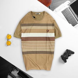 [P0122] Áo cổ tròn Men sọc chất liệu vài cá sấu Poly cao cấp (HÀNG XUẤT KHẨU)