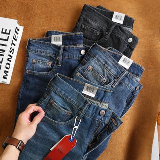 Quần áo nam, quần jean dài chất jean dày dặn xịn sò fom slim size 29 ống 17cm, jean đã qua xử lý wash mền mịn, thun co giản tốt size từ 53kg - 90kg
