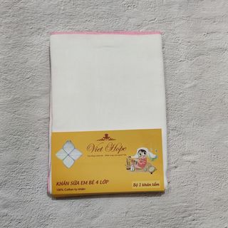 [THÙNG] KHĂN SỮA EM BÉ 4 LỚP (75X80 CM) - VIET HOPE - 50 CÁI/THÙNG