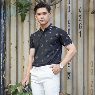[P0142] Áo cổ bẻ Gu Coffee chất liệu vải cá sấu Poly cao cấp (HÀNG XUẤT KHẨU)