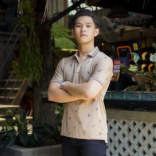 [P0142] Áo cổ bẻ Gu Coffee chất liệu vải cá sấu Poly cao cấp (HÀNG XUẤT KHẨU)