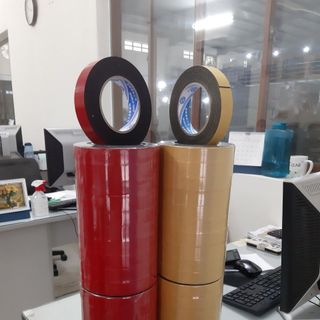 Băng keo 2 mặt xốp đen dầu vỏ ( xanh, đỏ, vàng )